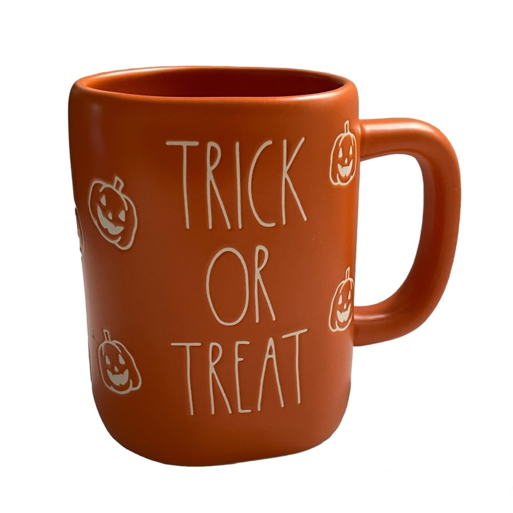 🎃 Rae Dunn Trick or Treat Pumpkins Coffee Mug Halloween Orange NEW
